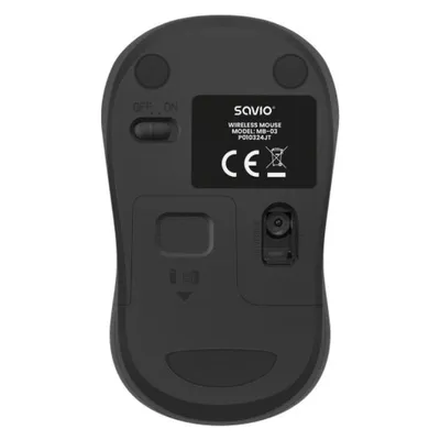 Savio Kabellose Maus, 1000 DPI, Bluetooth, USB, kompakt, schwarz, Empfänger enthalten