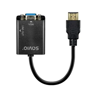 HDMI-zu-VGA-Adapter Savio AK-76 1080p Schwarz mit 3,5-mm-Audio Plug and Play
