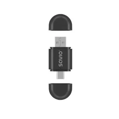 Adapter Savio TR-17 Wireless CarPlay Android Auto USB-A USB-C Schwarz
