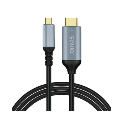 Kabel USB-C Savio CL-184 HDMI 2.0b 3m 4K 60Hz Schwarz