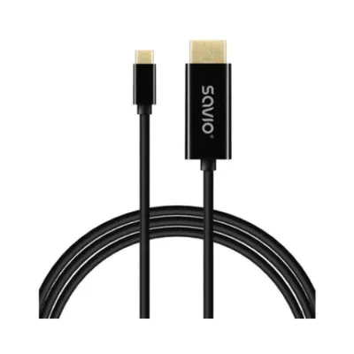USB-C HDMI Kabel Savio CL-190 1m 4K FHD 120Hz Plug and Play Schwarz