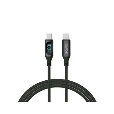USB-C Kabel Savio CL-174 1 m Digitalanzeige 100W Schnellladen Schwarz