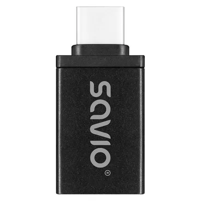 Adapter USB-A 3.1 auf USB-C 3.1 Savio AK-80 Schwarz