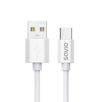 USB-Kabel Savio CL-168 3 m USB-A zu USB-C Weiß Fast Charge