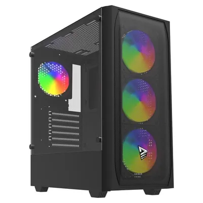 ATX Tower Savio Noctis Flow RGB gehärtetes Glas 3x120 mm RGB schwarz
