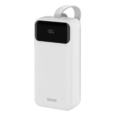 Powerbank Savio BA-11 30000mAh Weiß Schnellladung LCD USB Type-C