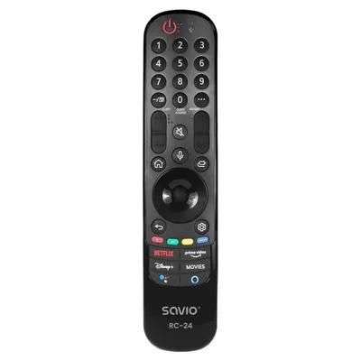 Fernbedienung Savio RC-24 Universal LG Smart Sprachsteuerung IR Schwarz