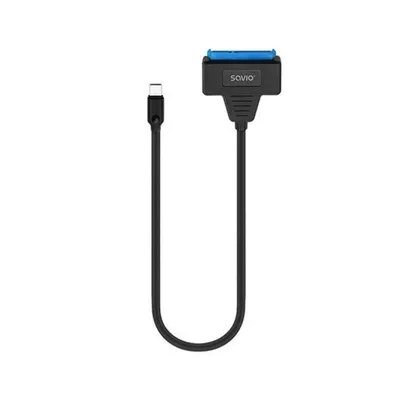 Savio AK-69 SATA-auf-USB-C-Adapter (5 Gbit/s), kompatibel mit 2,5 Zoll und Festplatten bis zu 10 TB