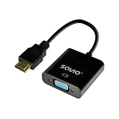 Savio SAVAK-75 HDMI-auf-VGA-Adapter, 1080p, 60 Hz, Stecker/Buchse, Schwarz
