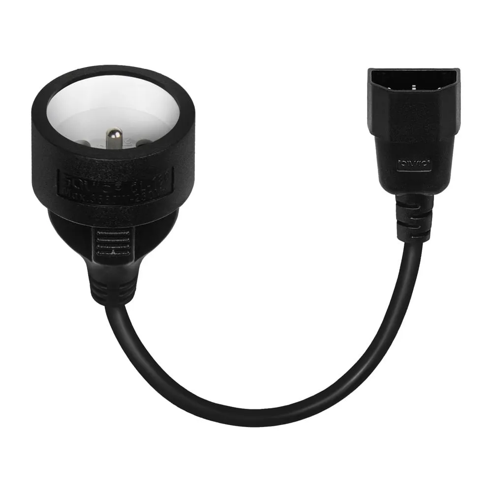 Savio SAVKABELCL-180 IEC C14 auf CEE7 10A Stromadapter 15cm Schwarz