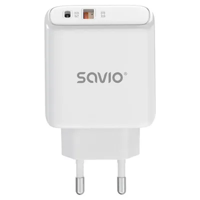 Wandladegerät Savio LA-12 20W USB-C/USB-A Schnellladen