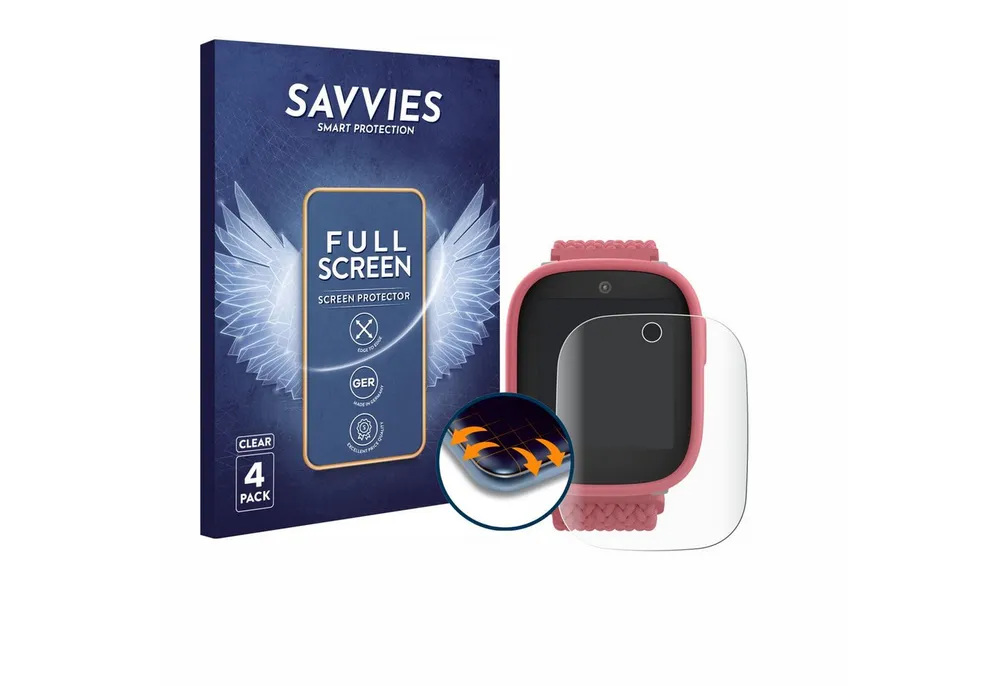 Savvies Displayschutzfolie Fullscreen Schutzfolie für Xplora X6 Play 2025 (2. Generation), 4 Stück, Displayschutz Folie Fullcover Klar Transparent