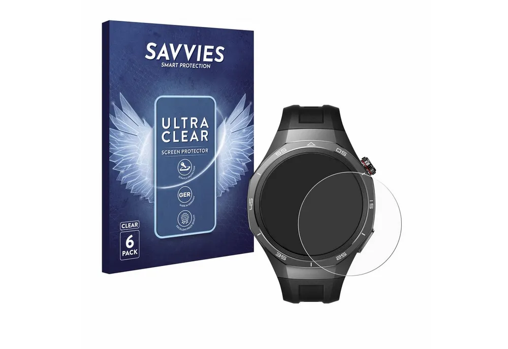 Savvies Displayschutzfolie Schutzfolie für Huawei Watch GT 5 Pro (46 mm), 6 Stück, Displayschutz Schutz Folie Klar Transparent