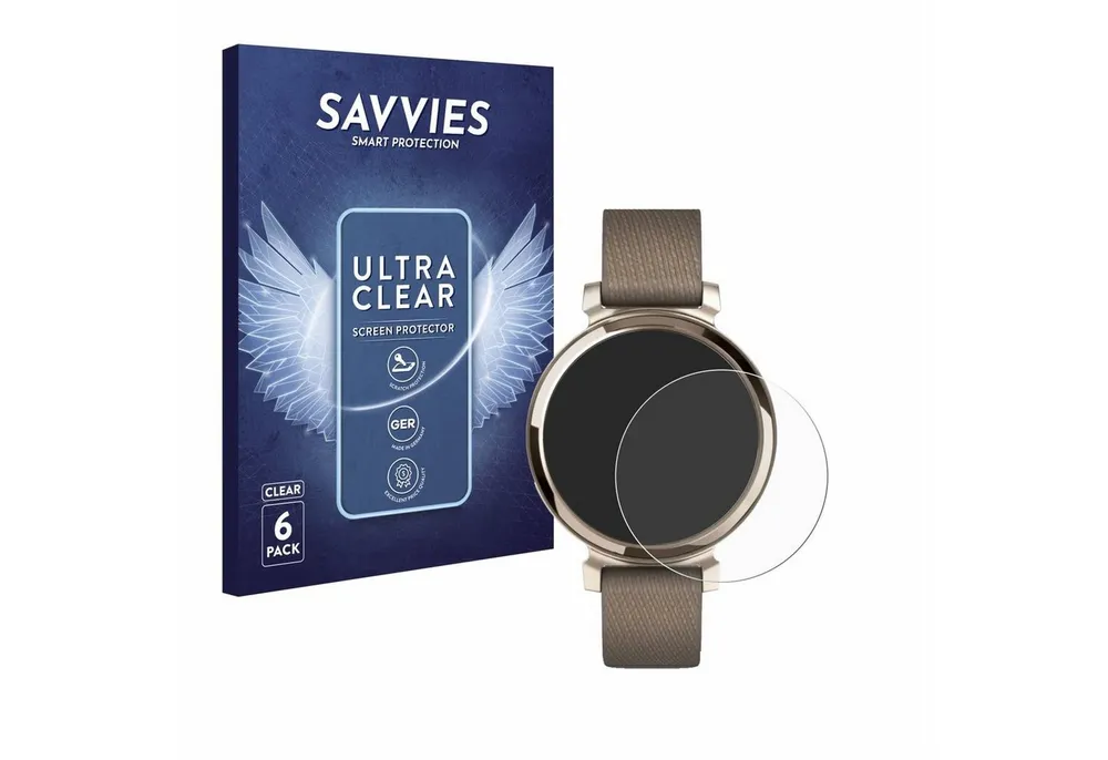 Savvies Displayschutzfolie Schutzfolie für Garmin Lily 2, 6 Stück, Displayschutz Schutz Folie Klar Transparent