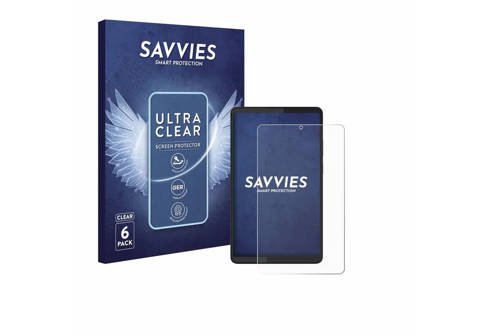 Savvies Displayschutzfolie Schutzfolie für Lenovo Tab One 8.7", 6 Stück, Displayschutz Schutz Folie Klar Transparent