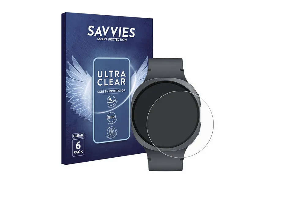 Savvies Displayschutzfolie Schutzfolie für Samsung Galaxy Watch 8 (44 mm), 6 Stück, Displayschutz Schutz Folie Klar Transparent