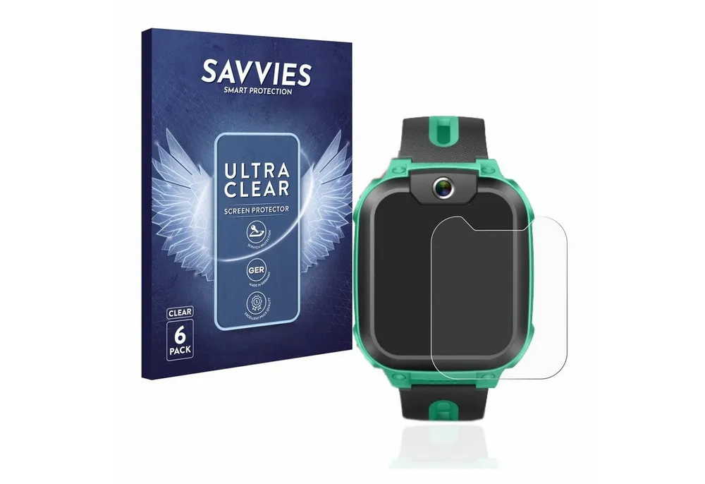 Savvies Displayschutzfolie Schutzfolie für Imoo Watch Phone Z1, 6 Stück, Displayschutz Schutz Folie Klar Transparent