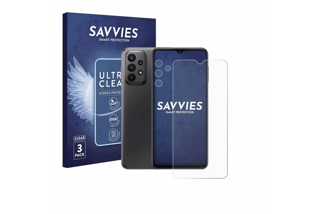 Savvies Displayschutzfolie Schutzfolie für Samsung Galaxy A23 5G (Display+Kamera), 6 Stück, Displayschutz Schutz Folie Klar Transparent