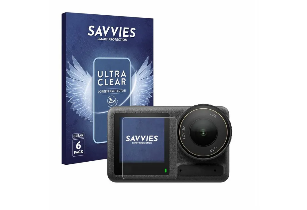 Savvies Displayschutzfolie Schutzfolie für DJI Osmo Action 4 (Vorderes Display), 6 Stück, Displayschutz Schutz Folie Klar Transparent