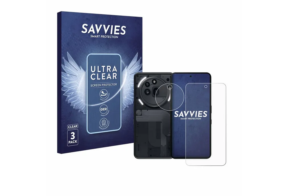 Savvies Displayschutzfolie Schutzfolie für Nothing Phone (3a) Pro (Display+Kamera), 6 Stück, Displayschutz Schutz Folie Klar Transparent