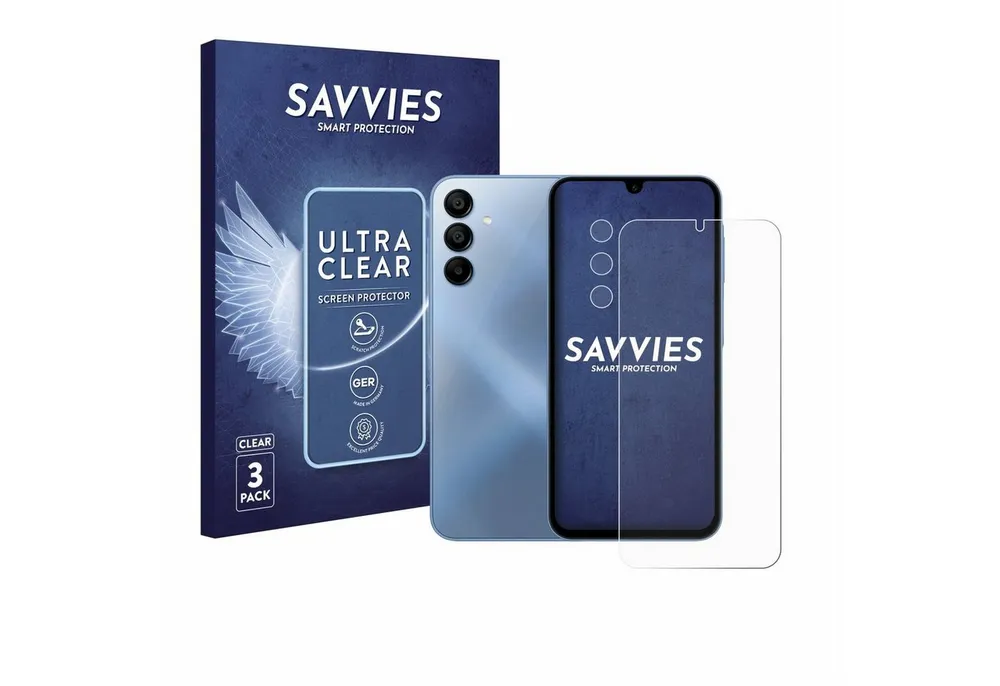 Savvies Displayschutzfolie Schutzfolie für Samsung Galaxy A15 5G (Display+Kamera), 6 Stück, Displayschutz Schutz Folie Klar Transparent