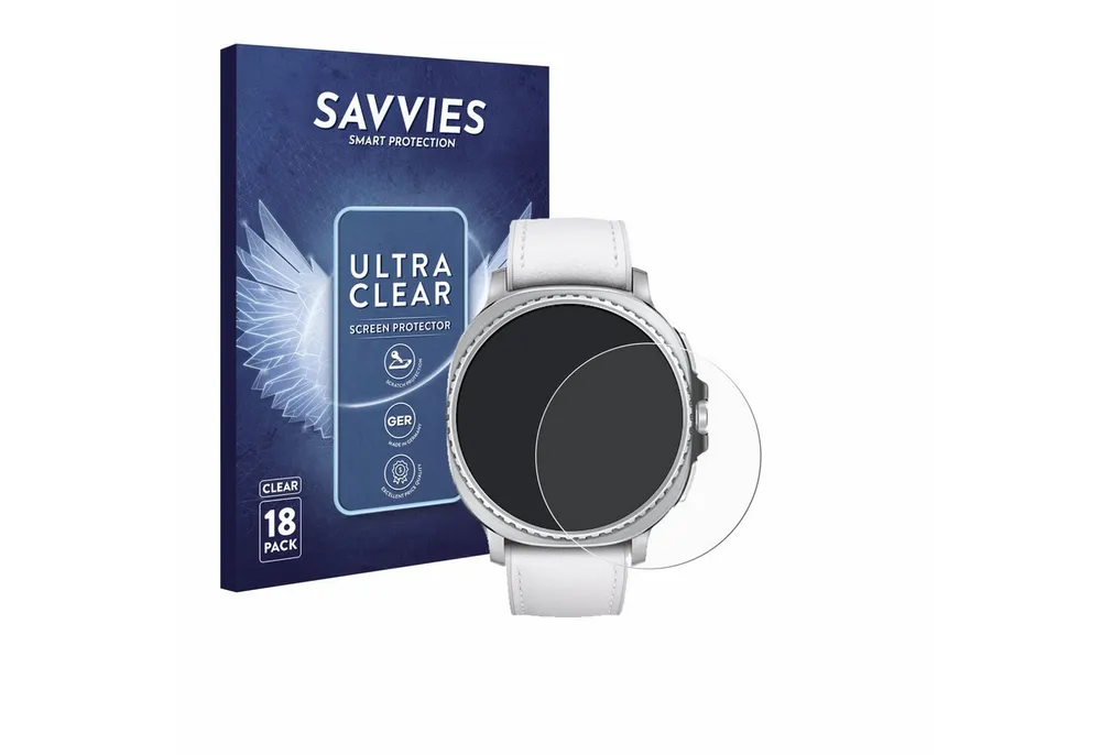 Savvies Displayschutzfolie Schutzfolie für Samsung Galaxy Watch 8 Classic (46 mm), 18 Stück, Displayschutz Schutz Folie Klar Transparent