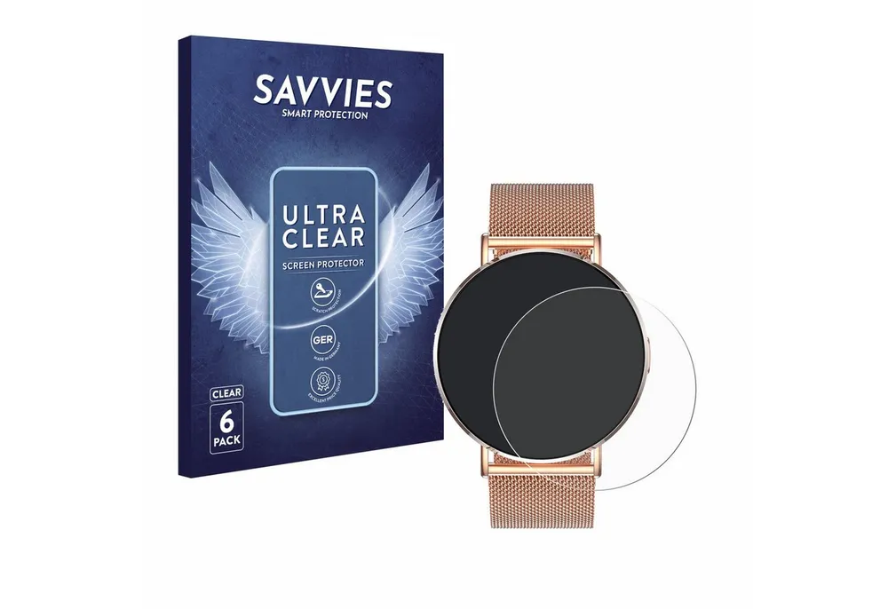 Savvies Displayschutzfolie Schutzfolie für Levowatch Eve 1.3", 6 Stück, Displayschutz Schutz Folie Klar Transparent