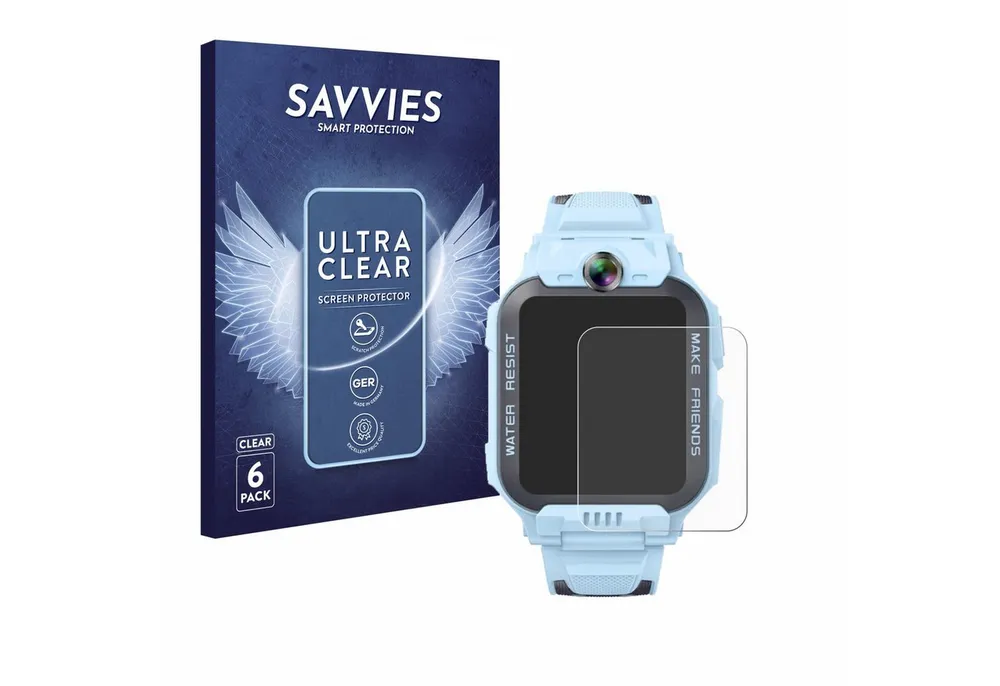 Savvies Displayschutzfolie Schutzfolie für Imoo Watch Phone Z7, 6 Stück, Displayschutz Schutz Folie Klar Transparent