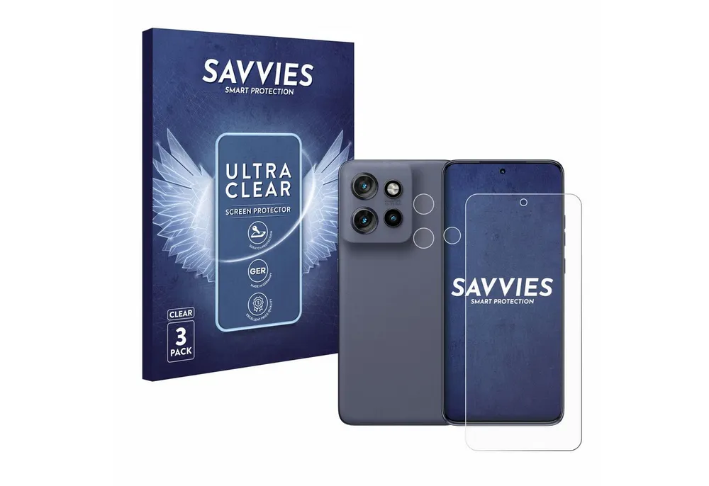 Savvies Displayschutzfolie Schutzfolie für Motorola Edge 60 Neo (Display+Kamera), 6 Stück, Displayschutz Schutz Folie Klar Transparent