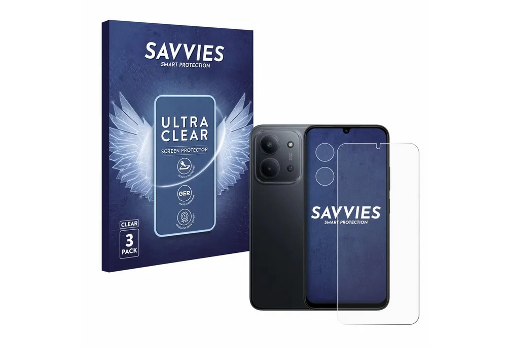 Savvies Displayschutzfolie Schutzfolie für Xiaomi Redmi 15C (Display+Kamera), 6 Stück, Displayschutz Schutz Folie Klar Transparent