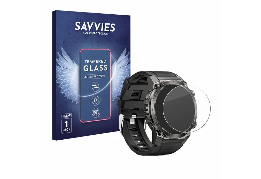 Savvies Displayschutzglas Schutzglas für Dekelife G55 1.46", Displayschutz 9H Glas Klar Transparent