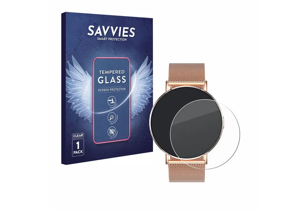 Savvies Displayschutzglas Schutzglas für Levowatch Eve 1.3", Displayschutz 9H Glas Klar Transparent