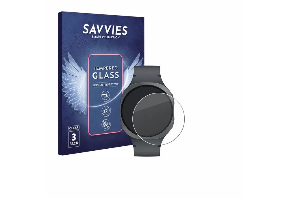 Savvies Displayschutzglas Schutzglas für Samsung Galaxy Watch 8 (40 mm), 3 Stück, Displayschutz 9H Glas Klar Transparent