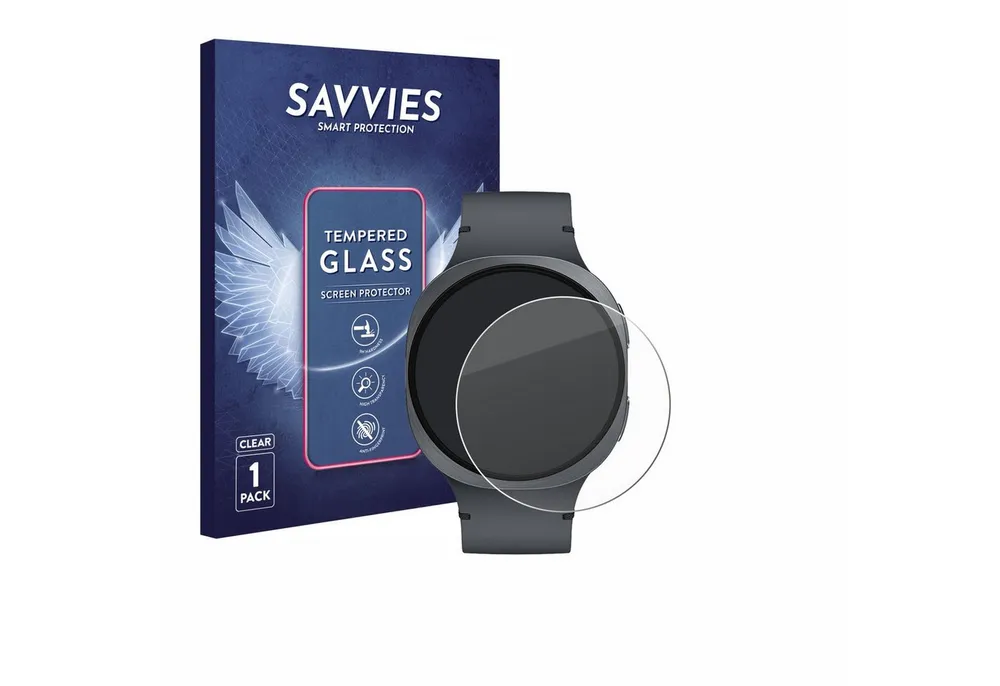 Savvies Displayschutzglas Schutzglas für Samsung Galaxy Watch 8 (44 mm), Displayschutz 9H Glas Klar Transparent