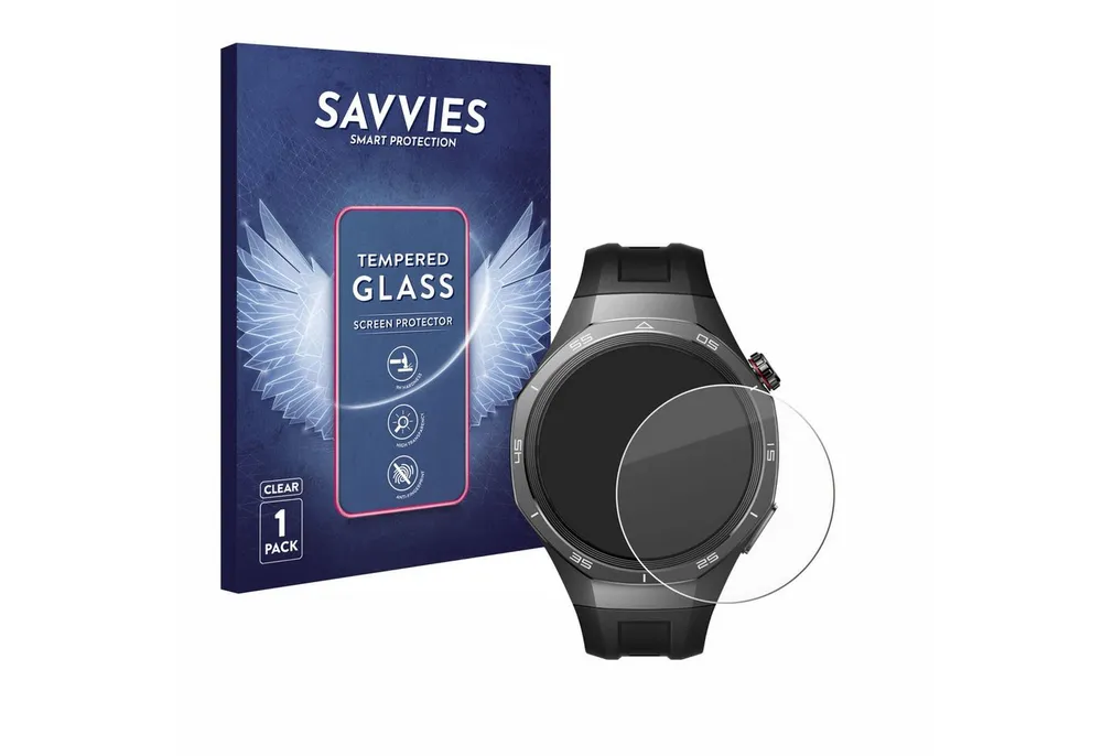 Savvies Displayschutzglas Schutzglas für Huawei Watch GT 5 Pro (46 mm), Displayschutz 9H Glas Klar Transparent