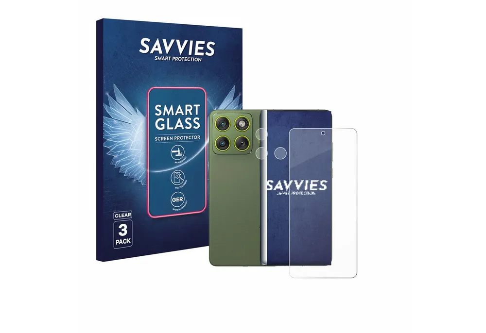 Savvies Displayschutzglas Schutzglas Panzer für Motorola Edge 70 (Display+Kamera), 3 Stück, Schutzfolie Display Schutz Glas Folie klar