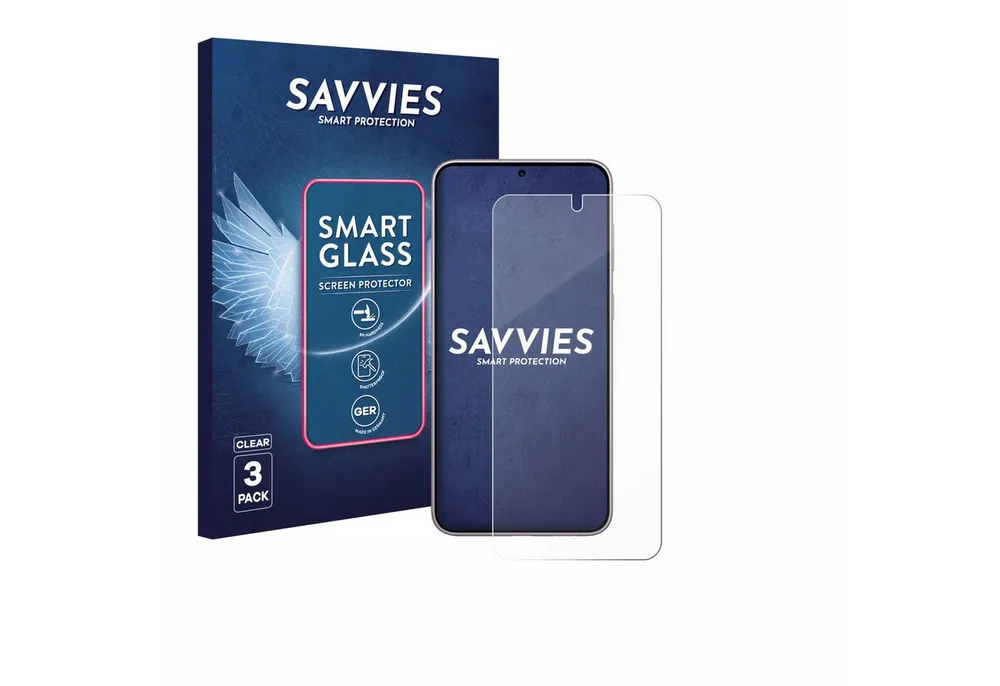 Savvies Displayschutzglas Schutzglas Panzer für Samsung Galaxy S23, 3 Stück, Schutzfolie Display Schutz Glas Folie klar