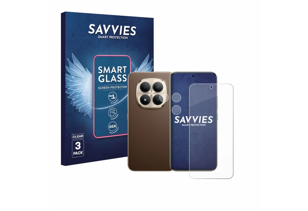 Savvies Displayschutzglas Schutzglas Panzer für Xiaomi Redmi Note 15 Pro Plus 5G (Display+Kamera), 3 Stück, Schutzfolie Display Schutz Glas Folie klar