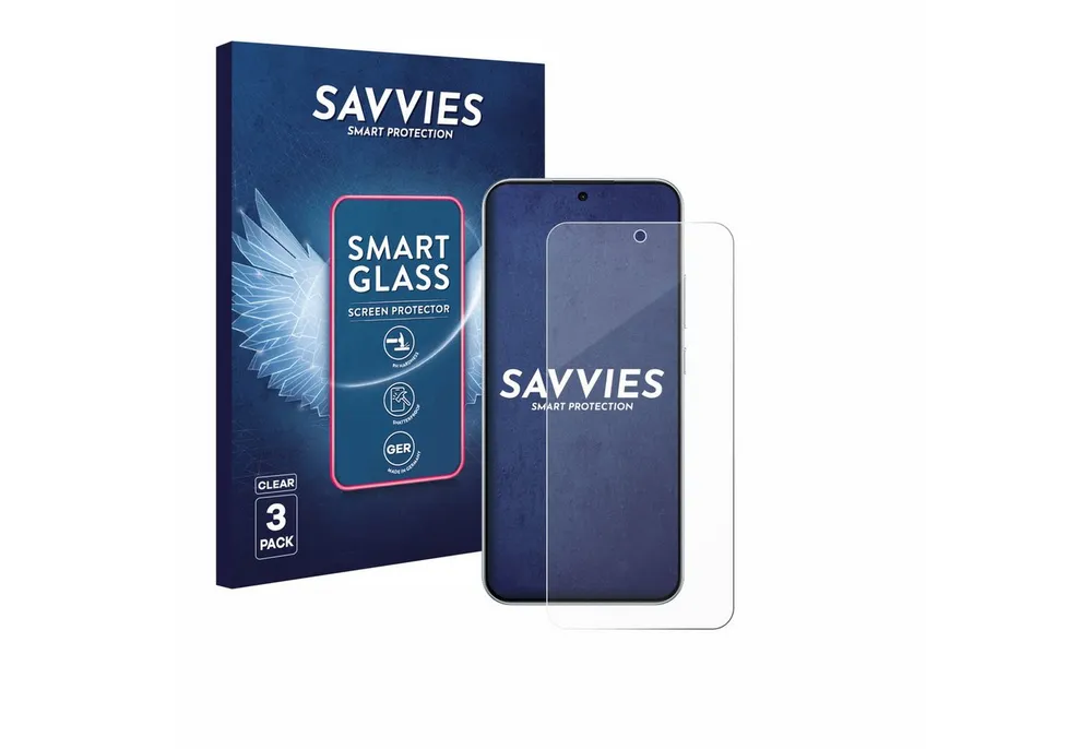 Savvies Displayschutzglas Schutzglas Panzer für Oppo A6 Pro, 3 Stück, Schutzfolie Display Schutz Glas Folie klar