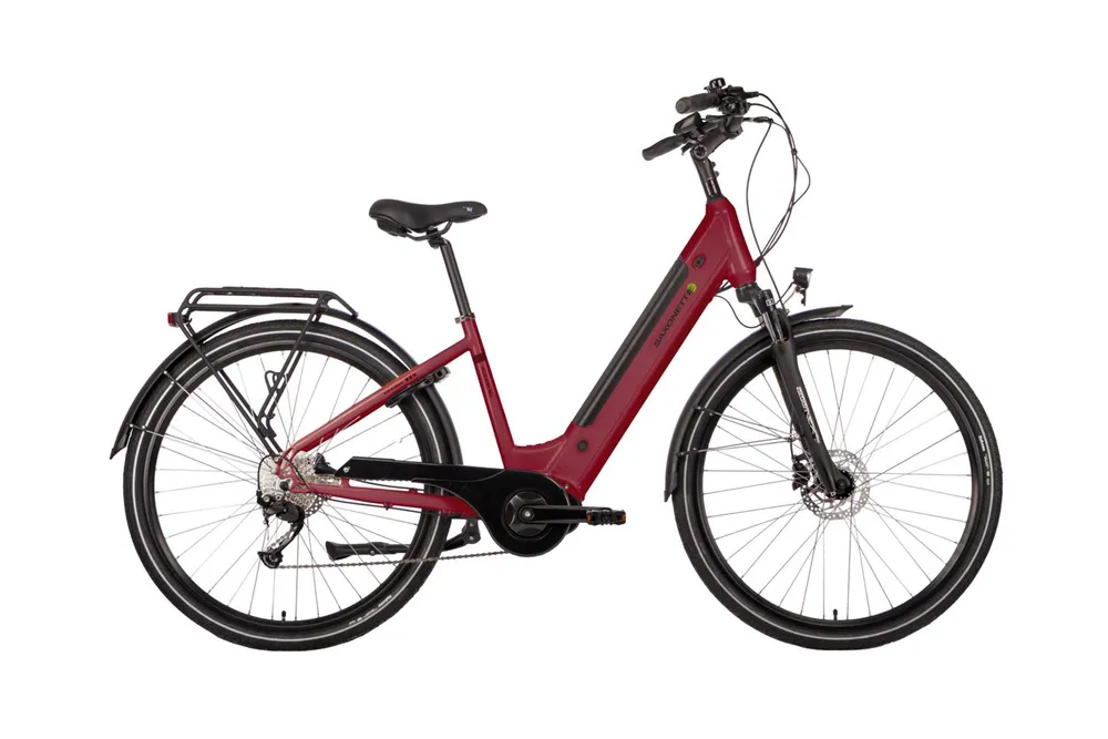 SAXONETTE E-Bike Trekkingrad Deluxe Sport (Wave), 9 Gang Shimano Alivio Schaltwerk, Kettenschaltung, Mittelmotor, 418 Wh, (mit integr. Akku), Elektrofahrrad für Alltag und Einkauf