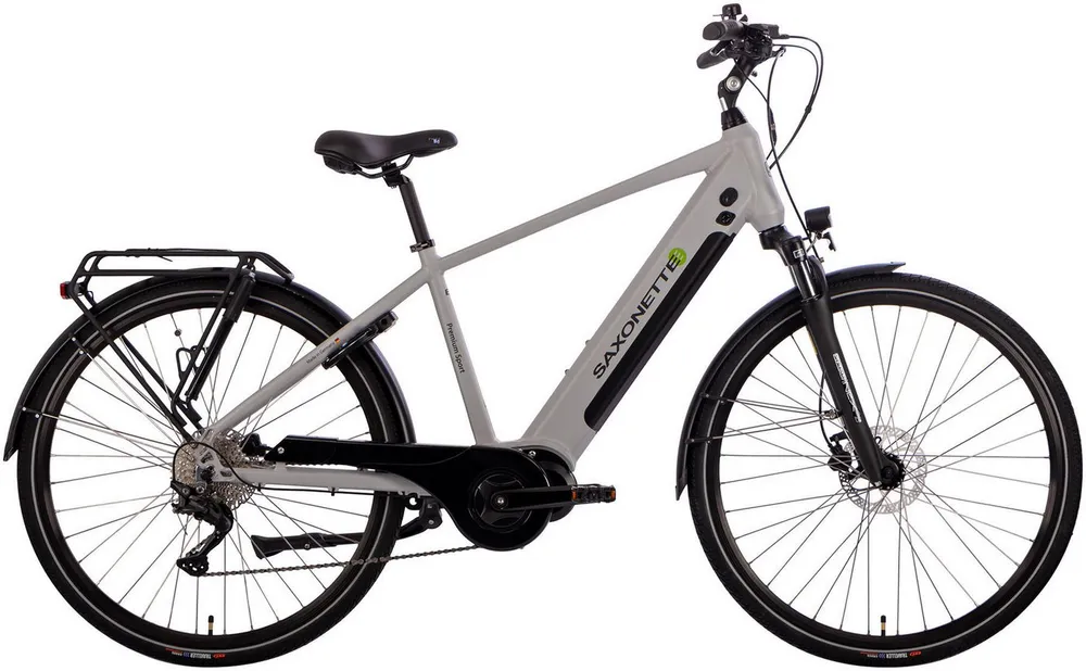 SAXONETTE E-Bike Trekkingrad Premium Sport (Diamant), 10 Gang, Kettenschaltung, Mittelmotor, 522 Wh, Pedelec, Elektrofahrrad für Herren