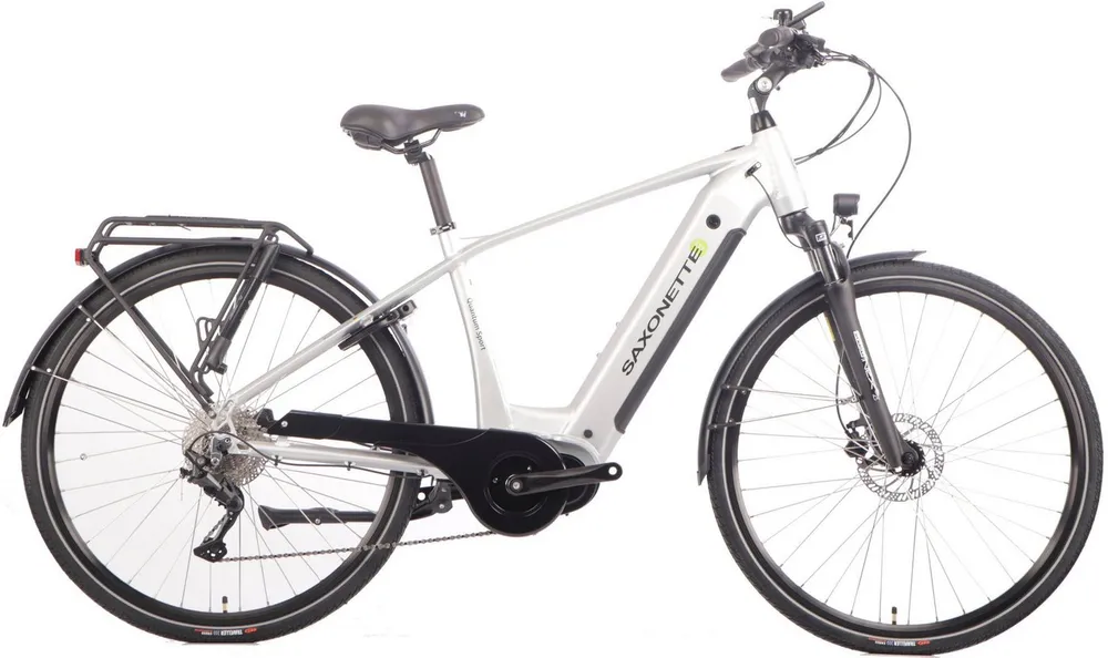 SAXONETTE E-Bike Trekkingrad Quantum Sport Diamand, 10 Gang Shimano, Kettenschaltung, Mittelmotor, 540 Wh, Pedelec, Elektrofahrrad für Damen u. Herren