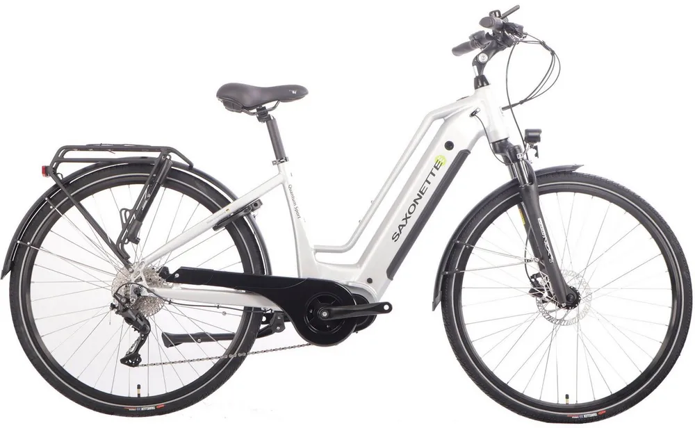 SAXONETTE E-Bike Trekkingrad Quantum Sport, 10 Gang Shimano, Kettenschaltung, Mittelmotor, 540 Wh, Pedelec, Elektrofahrrad für Damen u. Herren