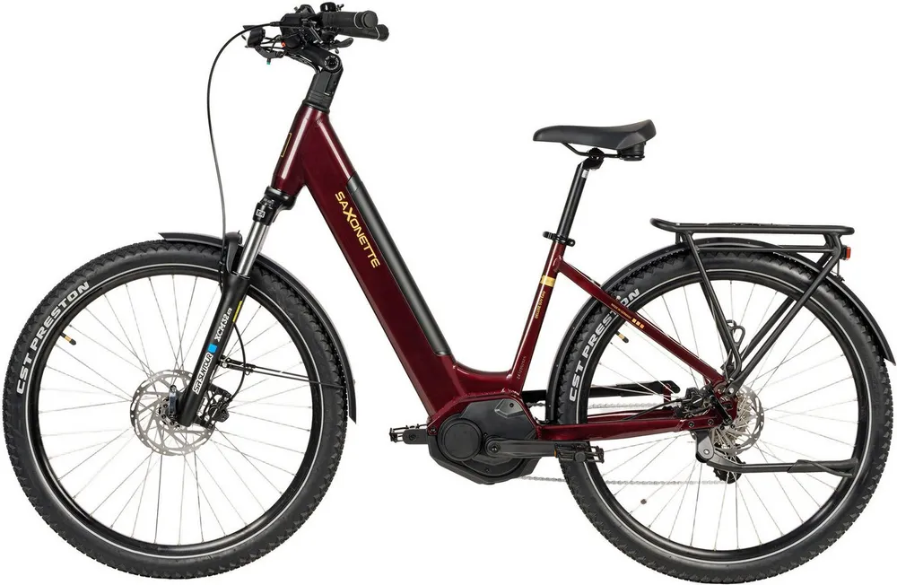 SAXONETTE E-Bike Trekkingrad SAXONETTE Trekkingrad Deluxe SUV easy (Wave), 8 Gang Shimano ALTUS-8 Gänge Schaltwerk, Kettenschaltung, Mittelmotor, 522 Wh, (Packung), (mit integr. Akku), Elektrofahrrad für Damen u. Herren