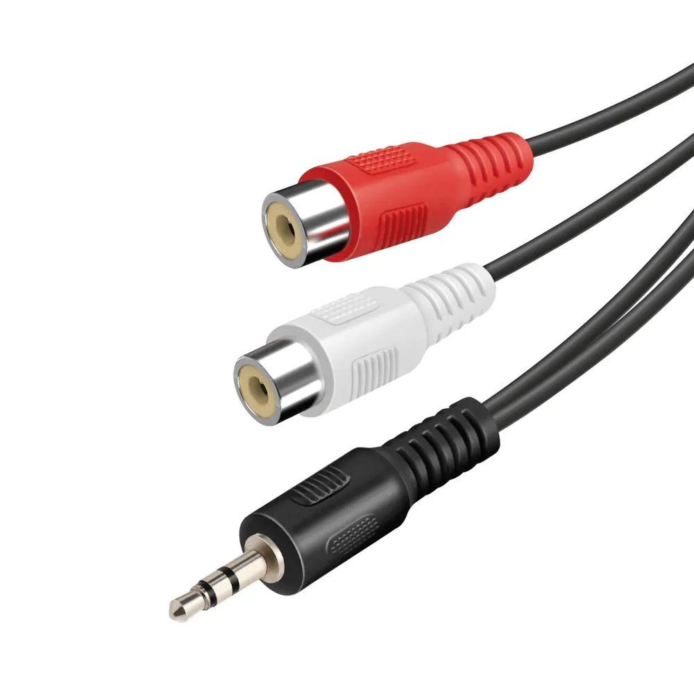 3,5-mm-Klinken-/Cinch-Audiokabel, schwarz, 0,15m