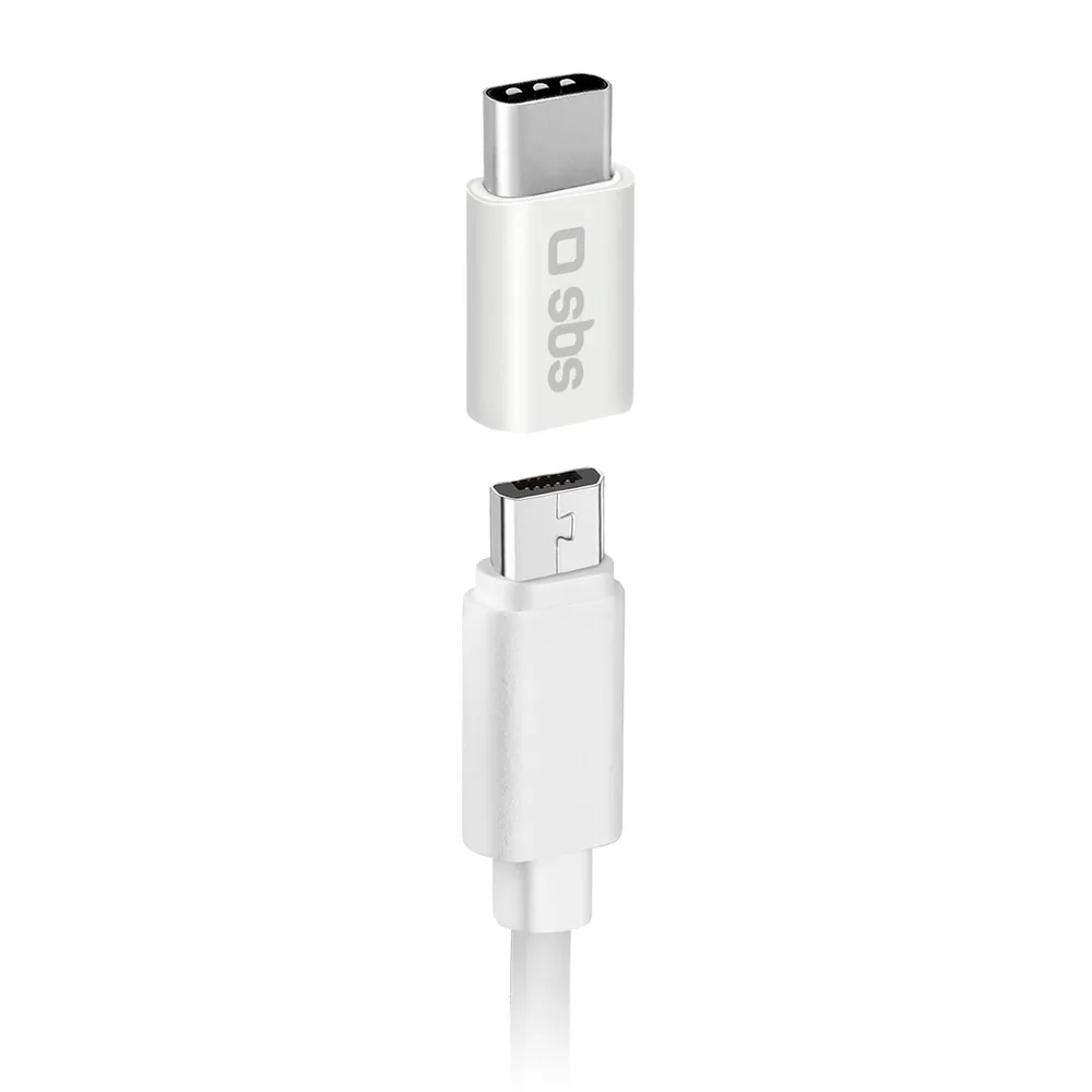 Adapter, Micro-USB weiblich zu Typ C männlich, Weiß