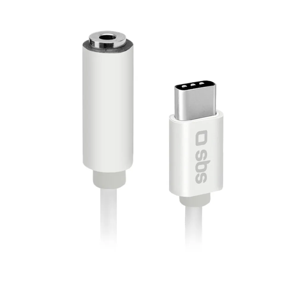 Adapter mit Klinkenbuchse und Typ-C-Stecker, Weiß