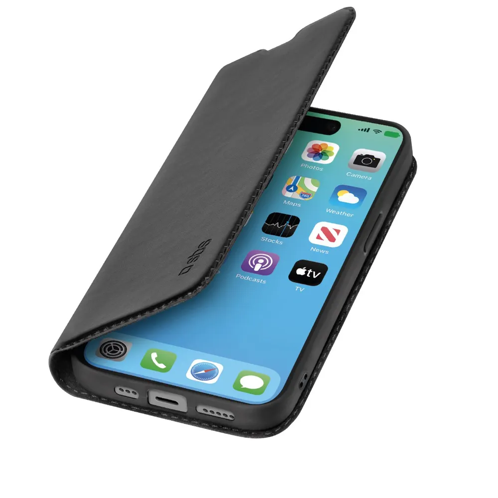 Bookcase Wallet Lite-Hülle für iPhone 15 Pro Schwarz