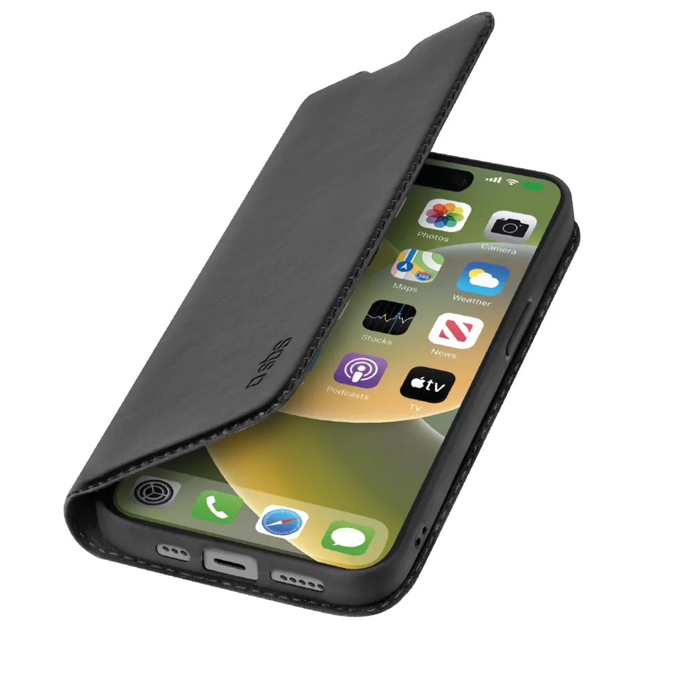 Bookcase Wallet Lite-Hülle für iPhone 15 Plus Schwarz