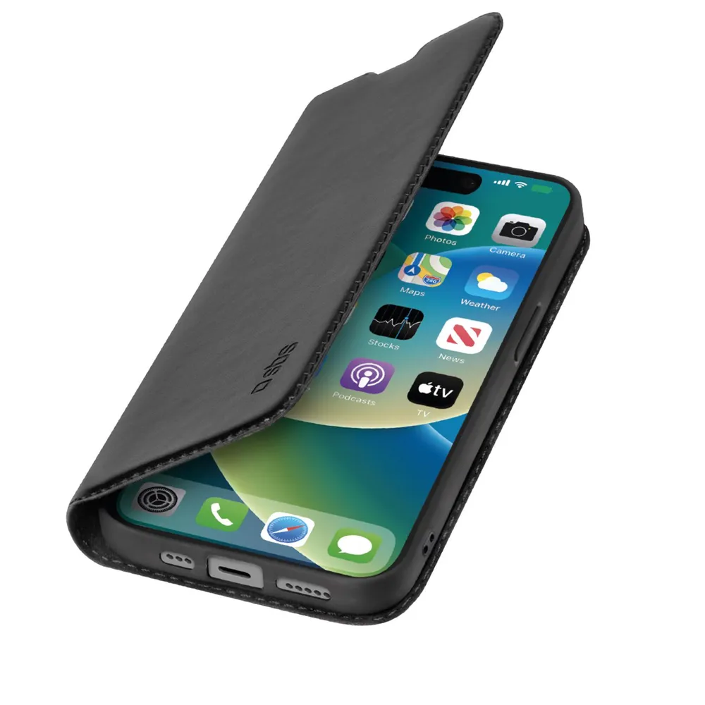 Bookcase Wallet Lite-Hülle für iPhone 15 Schwarz